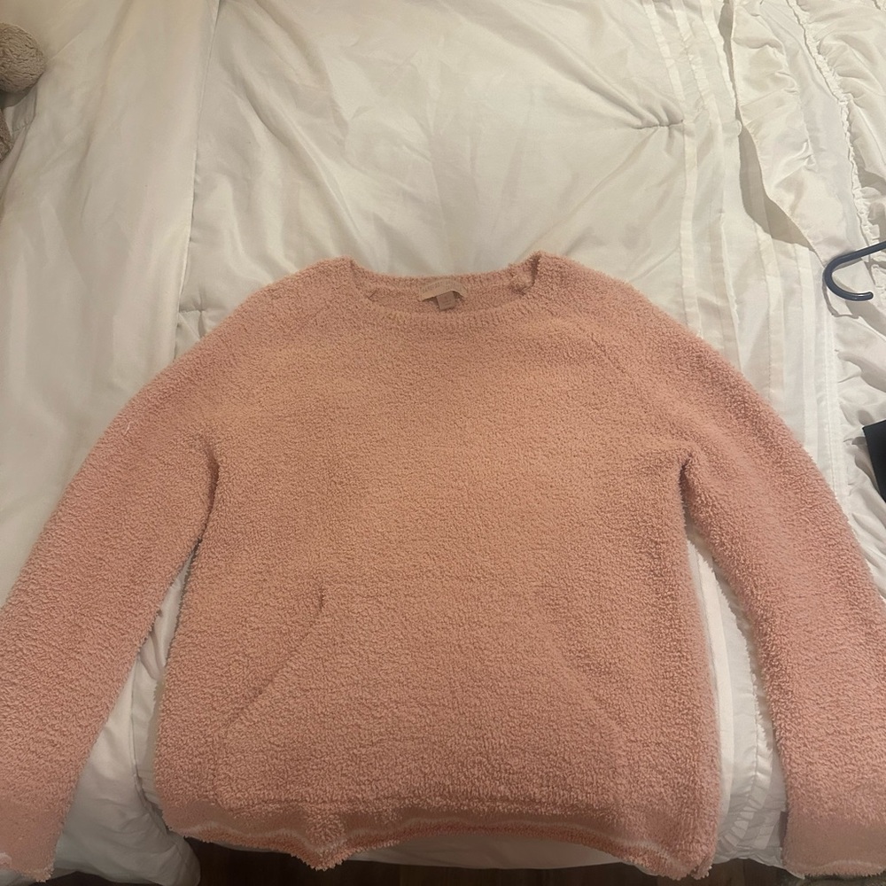 Barefoot Dreams Pink Crew Neck Sweater Plush Comfort